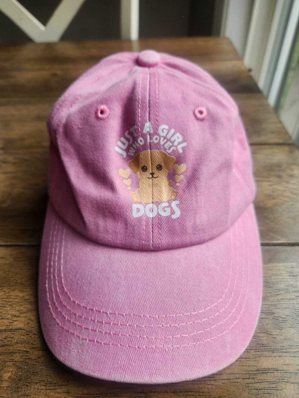 Pink Kids 'Just A Girl Who Loves Dogs' Baseball Cap - Unbranded